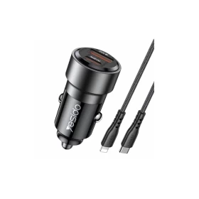 Yesido Y54 60W Super Fast Car Charger and Type-C to Lightning Cable
