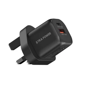 XTRA POWER 25W GaN USB-C + USB-A PD Fast Wall Charger