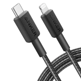 كابل أنكر 322 USB-C إلى Lightning مضفر (0.9 متر/3 قدم) - أسود
