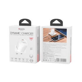 YESIDO Dynamic Charger USB-C 40–60W – White