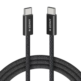 كابل Anker Zolo مضفر USB-C إلى USB-C للشحن السريع 240 واط (1 متر) – أسود (A8060H11)