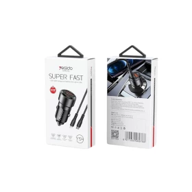 Yesido Y54 60W Super Fast Car Charger and Type-C to Lightning Cable